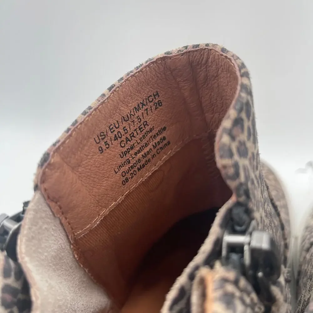 NEW GENTLE SOULS Shoes Size 9.5 Carter Animal Print Zipper Leopard Leather HiTop